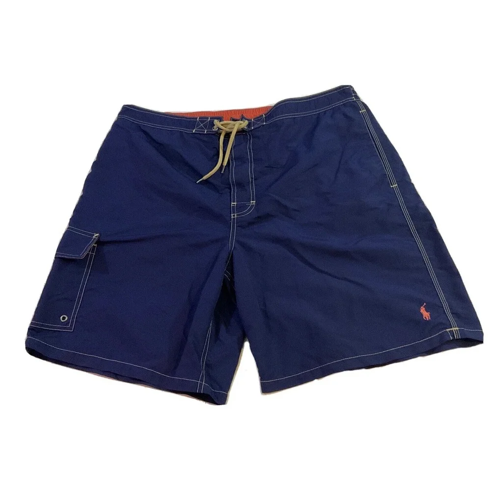 Polo Ralph Lauren Mens Swim Trunks Shorts Navy Cargo Pocket Size XXL